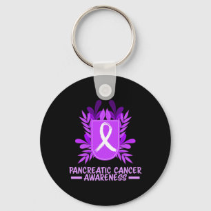 Pancreatic Cancer Awareness Month Purple Ribbon Fl Keychain