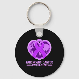 Pancreatic Cancer Awareness Month Purple Ribbon Wo Keychain