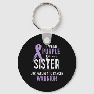 Pancreatic Cancer Awareness  My Sister Cancer Warr Keychain