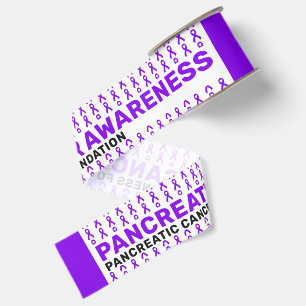 Pancreatic Cancer Awareness Pattern Ribbon Grosgrain Ribbon