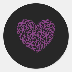 Pancreatic Cancer Awareness Purple Ribbon 2 Classic Round Sticker