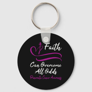 Pancreatic Cancer Awareness Purple Ribbon Christia Keychain
