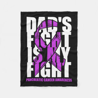 Pancreatic Cancer Awareness Purple Ribbon Dad's Fi Fleece Blanket