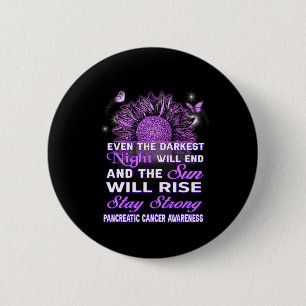 Pancreatic Cancer Awareness Purple Ribbon Sunflowe 2 Inch Round Button