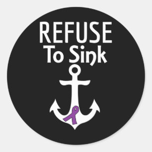 Pancreatic Cancer Awareness Refuse To Sink Fighter Classic Round Sticker