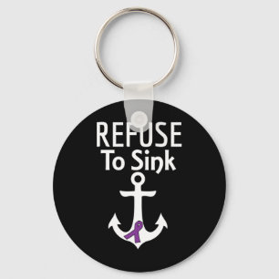 Pancreatic Cancer Awareness Refuse To Sink Fighter Keychain