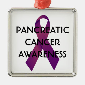 Pancreatic Cancer Awareness Ribbon Metal Ornament