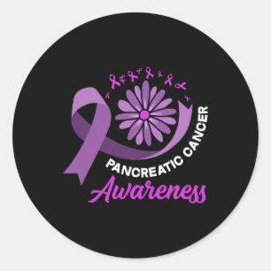 Pancreatic Cancer Awareness Ribbon Pancreatic Canc Classic Round Sticker