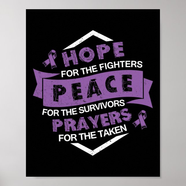 Pancreatic Cancer Awareness Ribbon S  Poster (Front)