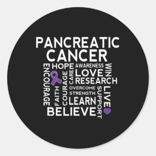 Pancreatic Cancer Awareness Ribbon Support Walk  Classic Round Sticker