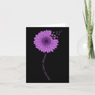 Pancreatic Cancer Awareness Sunflower Purple Card