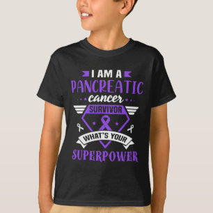Pancreatic Cancer Awareness Survivor Purple Ribbon T-Shirt