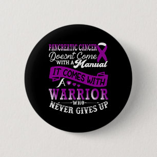 Pancreatic Cancer Awareness Warrior Support Purple 2 Inch Round Button