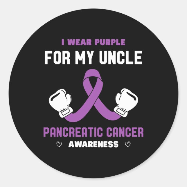 Pancreatic Cancer Awareness Wear Purple for My Unc Classic Round Sticker (Front)