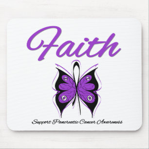Pancreatic Cancer Faith Butterfly Ribbon Mouse Pad