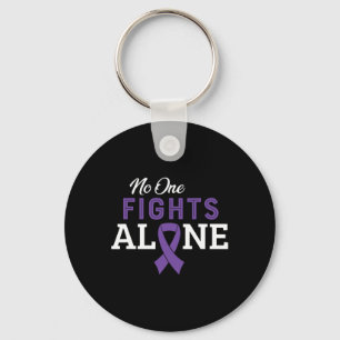 Pancreatic Cancer Fight Cancer Ribbon 11 Keychain