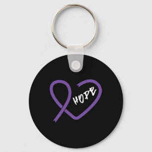 Pancreatic Cancer Fight Cancer Ribbon 13 Keychain