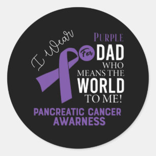 Pancreatic Cancer Fight Cancer Ribbon 17 Classic Round Sticker