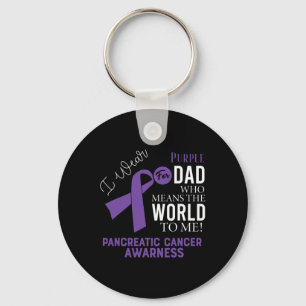 Pancreatic Cancer Fight Cancer Ribbon 17 Keychain
