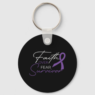 Pancreatic Cancer Fight Cancer Ribbon 1 Keychain