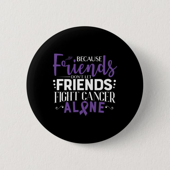 Pancreatic Cancer Fight Cancer Ribbon  2 Inch Round Button (Front)