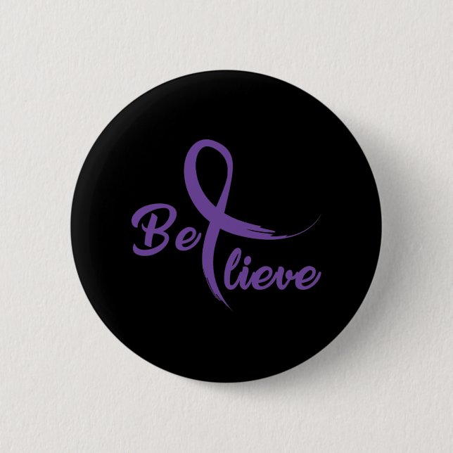 Pancreatic Cancer Fight Cancer Ribbon 3 2 Inch Round Button (Front)