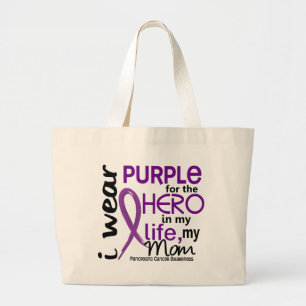 Pancreatic Cancer For My Hero My Mom 2 Large Tote Bag