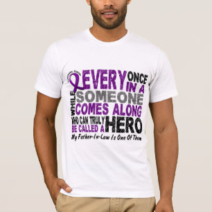 Pancreatic Cancer HERO COMES ALONG 1 Father-In-Law T-Shirt