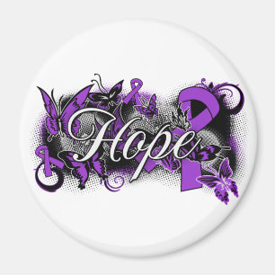 Pancreatic Cancer Hope Garden Ribbon Magnet