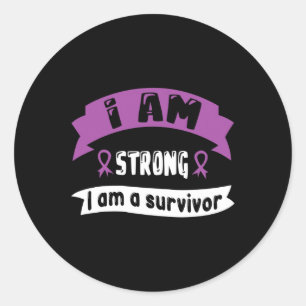 Pancreatic Cancer I Am Strong I Am A Survivor 1  Classic Round Sticker