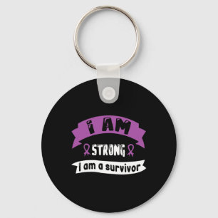 Pancreatic Cancer I Am Strong I Am A Survivor 1 Keychain