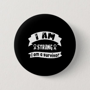 Pancreatic Cancer I Am Strong I Am A Survivor 2 Inch Round Button