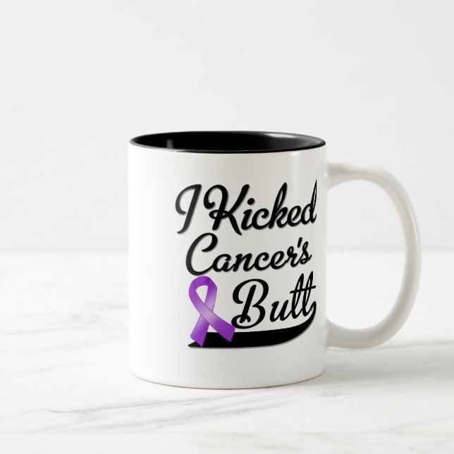 Pancreatic Cancer I Kicked Butt Two-Tone Coffee Mug (Right)