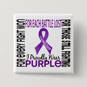 Pancreatic Cancer I Proudly Wear Purple 2 Inch Square Button