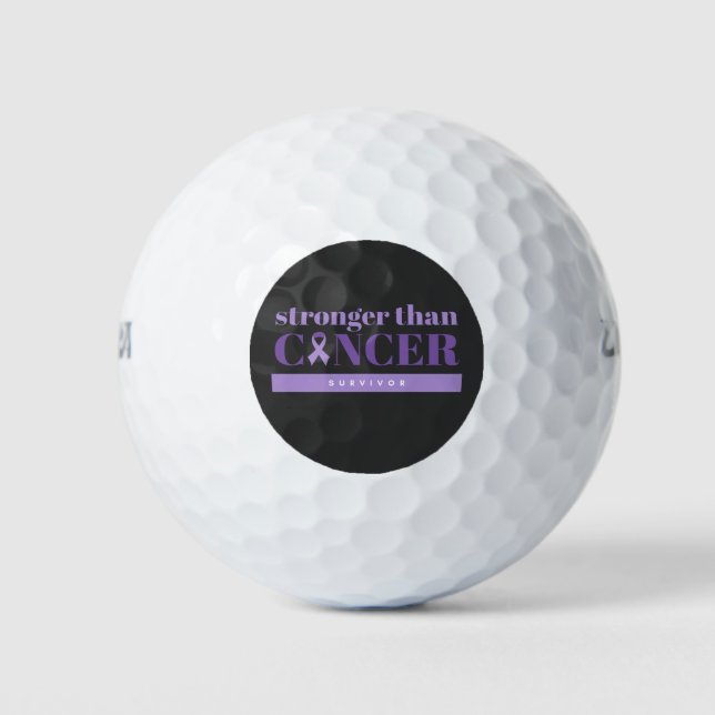 Pancreatic Cancer I survived Purple Golf Balls (Front)