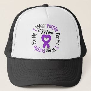 Pancreatic Cancer I Wear Purple For My Mom Trucker Hat