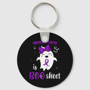 Pancreatic Cancer is Boo Sheet Halloween Cute Ghos Keychain