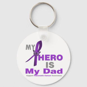 Pancreatic Cancer My Hero is My Dad Keychain