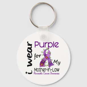 Pancreatic Cancer Purple For My Mother-In-Law 43 Keychain