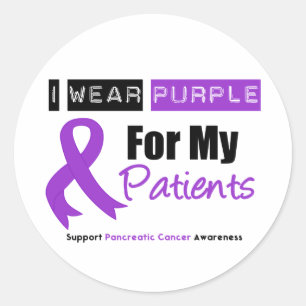 Pancreatic Cancer Purple Ribbon For My Patients Classic Round Sticker