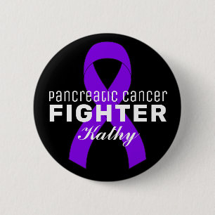 Pancreatic Cancer Ribbon Black Button