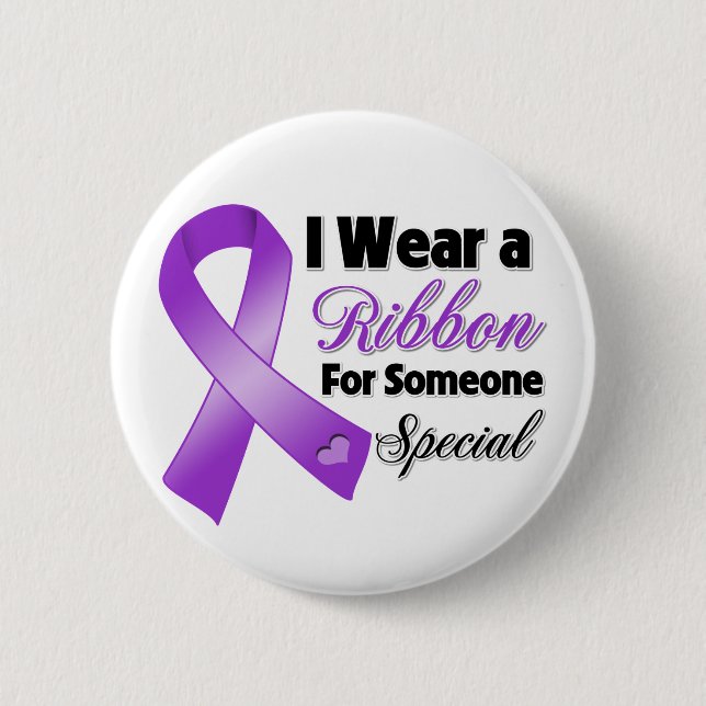 Pancreatic Cancer Ribbon Someone Special 2 Inch Round Button (Front)