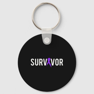 Pancreatic Cancer Survivor Design Gift With Suppor Keychain