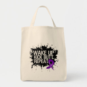 Pancreatic Cancer Wake Up Kick Butt Repeat Tote Bag