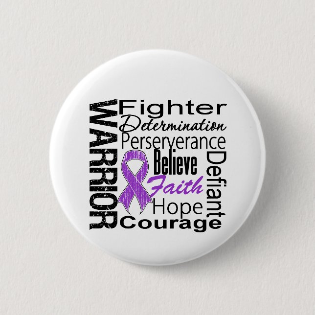 Pancreatic Cancer Warrior Collage 2 Inch Round Button (Front)