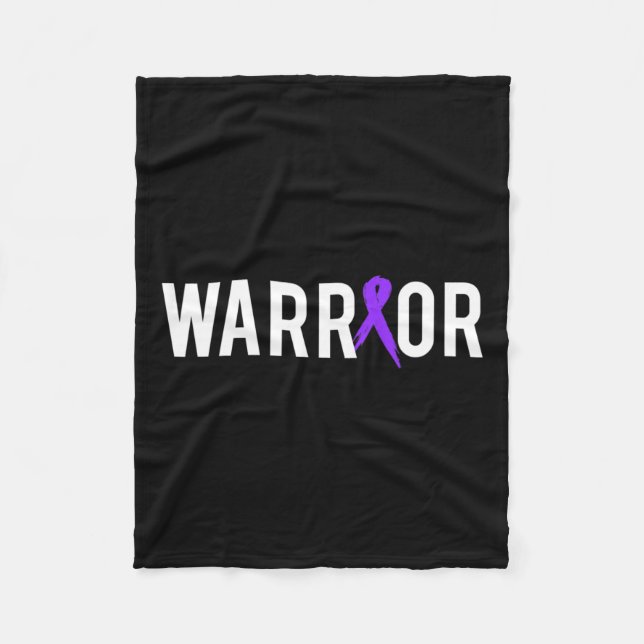 Pancreatic Cancer Warrior Design Gift For Cancer A Fleece Blanket (Front)