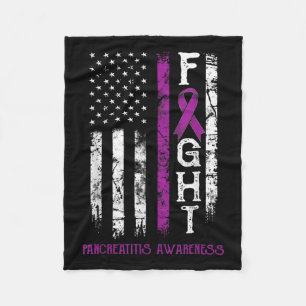 Pancreatitis Warrior Us Flag  Fleece Blanket