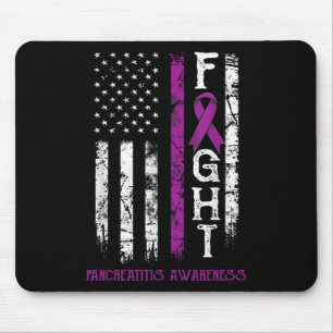 Pancreatitis Warrior Us Flag  Mouse Pad