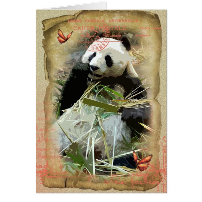 Panda 1 - Carte de voeux (Devant)