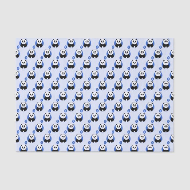 Panda 1 year old blue tissue paper (Front)